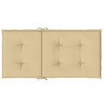 vidaXL Coussins de chaise à dossier bas lot de 2 beige mélangé tissu