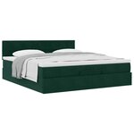 VidaXL Cadre de lit ottoman avec matelas vert foncé 180x200 cm velours