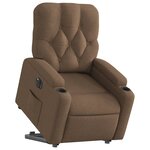 vidaXL Fauteuil inclinable électrique marron tissu