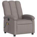 vidaXL Fauteuil de massage inclinable électrique Taupe Tissu
