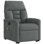 vidaXL Fauteuil de massage inclinable Gris foncé Tissu