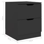 vidaXL Tables de chevet 2 Pièces noir 40x40x50 cm bois d’ingénierie