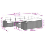 vidaXL Salon de jardin 11 Pièces avec coussins noir résine tressée