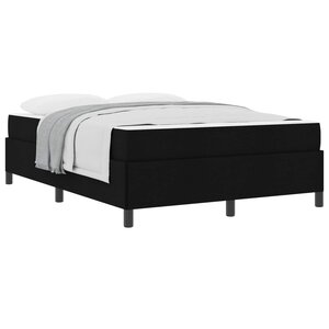 vidaXL Lit à ressorts avec matelas Noir 140 x 190 cm tissu