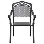 vidaXL Ensemble de salle à manger pour jardin 7 Pièces Noir Aluminium