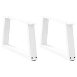 vidaXL Pieds de table basse en forme de V  2 pièces  blanc  70 x (30-31 3) cm  acier