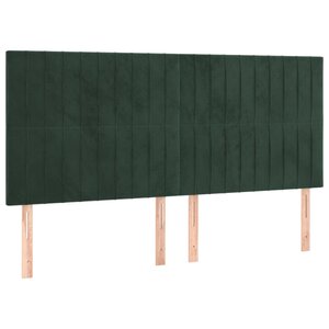 vidaXL Tête de lit Vert foncé 200x5x118/128 cm Velours
