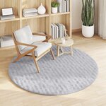 vidaXL Tapis de surface Rond HUARTE Gris Ø 200 CM Polyester