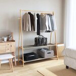 vidaXL Porte-vêtement avec étagères 132x45 5x150 5 cm bambou