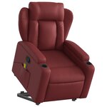 vidaXL Fauteuil inclinable de massage Rouge bordeaux Similicuir