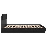 vidaXL Cadre de lit avec tête de lit Chêne noir 200 x 200 cm