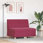 vidaXL Unité de Sofa Modulaire Sans Accoudoirs 2 Pièces Rouge bordeaux