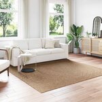 vidaXL Tapis de surface Carré HUARTE Naturel 240 x 240 cm Polyester