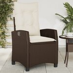 vidaXL Chaises inclinables de jardin lot de 2 et coussins marron rotin