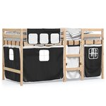 vidaXL Lit mezzanine enfants avec rideaux sans matelas 90x200cm