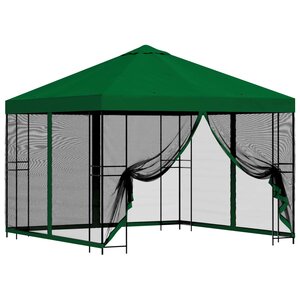 vidaXL Abri de jardin avec parois 3 x 3 m Vert Polyester et Acier