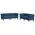 vidaXL Ensemble de canapés 2 Pièces bleu tissu