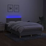 vidaXL Sommier à lattes de lit matelas LED Gris clair 120x200 cm Tissu