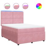 vidaXL Sommier à lattes de lit avec matelas Rose 140x200 cm Velours