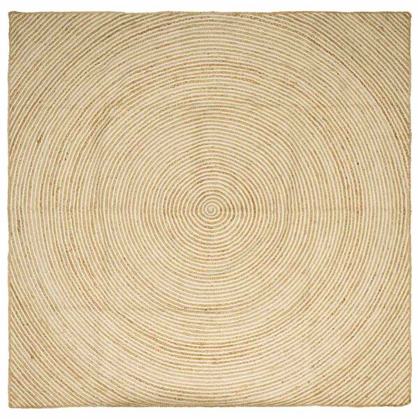 vidaXL Tapis Naturel et Blanc 240 x 240 cm Jute