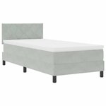 vidaXL Lit à ressort LED avec matelas Gris clair 90 x 190 cm Velours