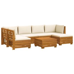 vidaXL Ensemble de canapés d'extérieur avec coussin 7 Pièce Marron