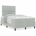 vidaXL Lit à ressorts avec matelas Gris clair 120 x 190 cm Velours