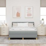vidaXL Lit à ressorts avec coussin Gris clair 160 x 200 cm tissu