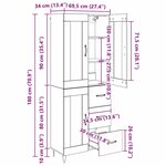 vidaXL Haut Armoire avec tiroir Chêne artisanal 69 5 x 34 x 180 cm