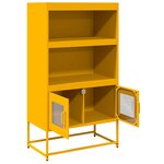 vidaXL Buffet haut jaune moutarde 68x39x123 cm acier