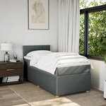 vidaXL Sommier à lattes de lit avec matelas Gris foncé 80x200 cm Tissu