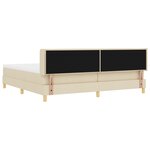 Lit à ressort vidaXL avec matelas crème 200x200 cm en tissu