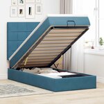 vidaXL Cadre de lit ottoman avec matelas bleu foncé 100x200 cm velours