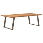 vidaXL Table à manger et bord naturel bois massif chêne rectangulaire