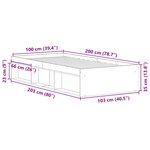 vidaXL Cadre de lit sans matelas chêne artisanal 100x200 cm