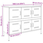 vidaXL Buffet rose 100 5x39x79 cm acier laminé à froid