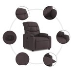 vidaXL Fauteuil inclinable Marron foncé Tissu