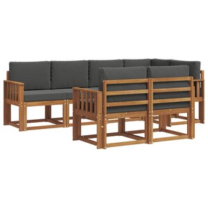 vidaXL Ensemble de canapés d'extérieur 7 pc Naturel et Anthracite