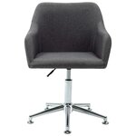 vidaXL Chaises pivotantes à manger lot de 2 gris foncé tissu