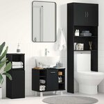vidaXL Cabinet de salle de bain avec porte Chêne noir 60 x 32 x 54 cm