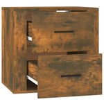 vidaXL Table de chevet murale Chêne fumé 50x36x47 cm