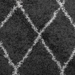 vidaXL Tapis shaggy à poils longs moderne noir et crème 240x240 cm