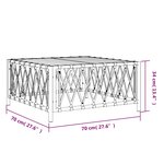 vidaXL Table de jardin blanc 70x70x34 cm tissu tissé