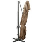 vidaXL Parasol de jardin en porte-à-faux avec double toit taupe