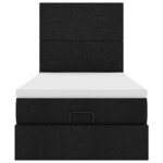 vidaXL Lit ottoman avec matelas noir 90x200 cm tissu