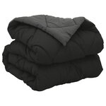 vidaXL Duvet complet toute l'année Noir et anthracite 200 x 135 cm