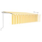 vidaXL Auvent rétractable automatique avec store 5x3 m Jaune et blanc