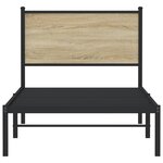 vidaXL Cadre de lit en métal sans matelas chêne sonoma 80x200 cm