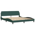 vidaXL Cadre de lit avec lumières LED vert foncé 180x200 cm velours