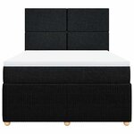vidaXL Sommier à lattes de lit avec matelas Noir 140x190 cm Tissu